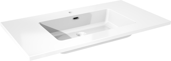 Storke Diva enkele wastafel glanzend composiet marmer 95 x 52 cm