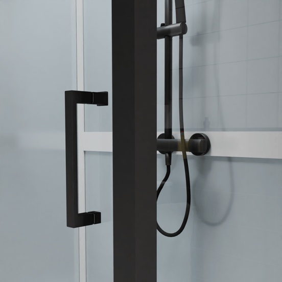 Luca Varess Talan rechthoekige douchecabine met draaideuren 90 x 120 cm helder glas mat zwart profiel