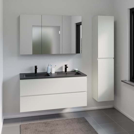 Linie Lado meuble sous-lavabo suspendu 120 x 46 cm Greige 2 tiroirs