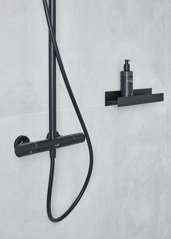 Blaufoss Blackline Tilli étagère murale noir mat 40 x 6,8 cm