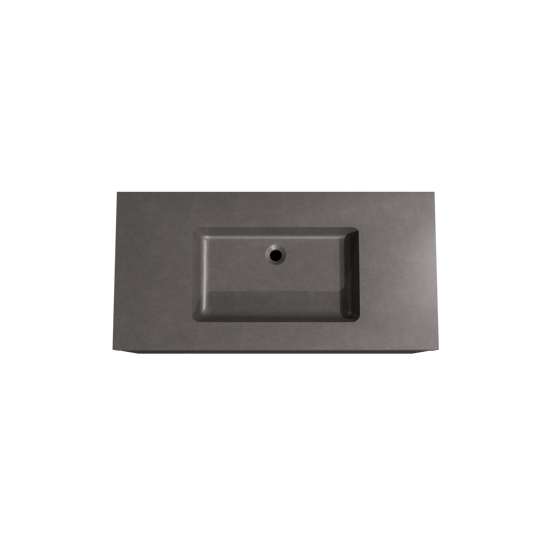 Storke Edge zwevend badmeubel 105 x 52 cm mat zwart met Scuro High enkele wastafel in kwarts mat zwart