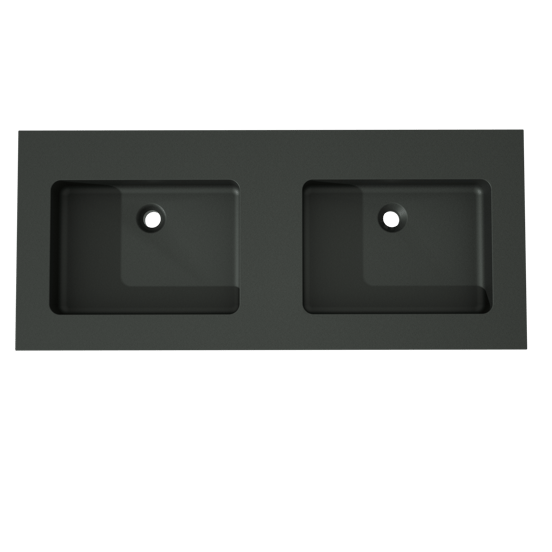 Storke Scuro dubbele wastafel mat kwarts 120 x 52 cm