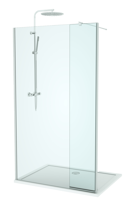 Linie Twist Walk-In-Dusche: 120 x 200 cm, Klarglas, Chromprofil