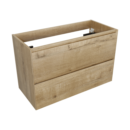 Balmani Mitra Compact meuble sous-lavabo suspendu 100 x 46 cm chêne brut 2 tiroirs