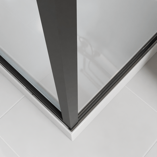 Luca Varess Talan rechthoekige douchecabine met draaideuren 90 x 120 cm helder glas mat zwart profiel