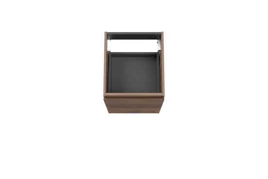 Linie Lado zwevende wastafelonderkast 40 x 46 cm bruin eiken 2 lades