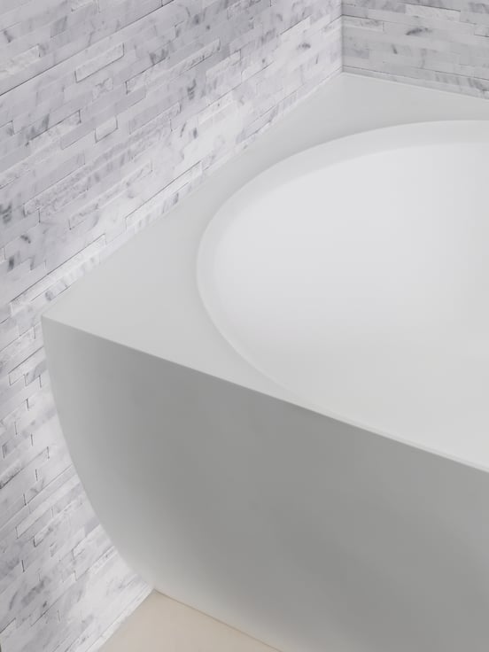Balmani Forte baignoire d'angle gauche duo 175 x 78 cm Solid Surface blanc mat