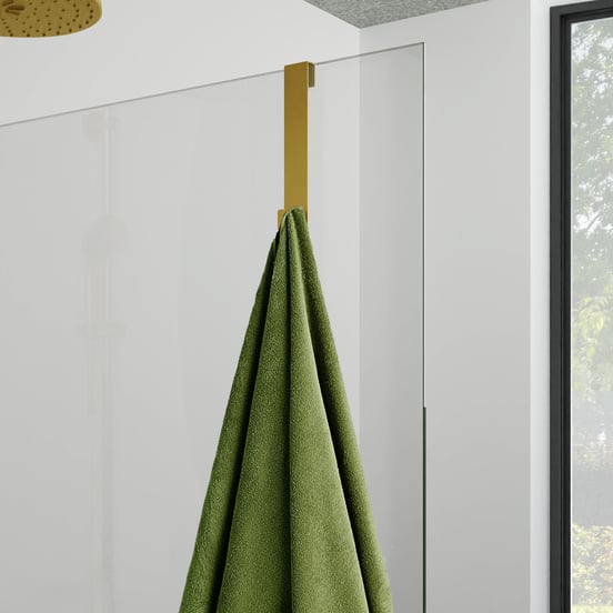 Blaufoss Gulio douchehouder met dubbele haak Brushed Gold