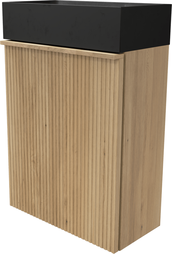 Balmani Forma hängendes Badmöbel Set (Gäste WC): 42 x 21 cm, Eiche Natur, Dama Waschtisch, poliertem Granit