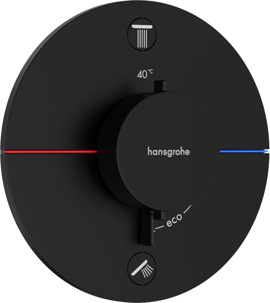 Hansgrohe Showerselect Comfort S inbouw thermostaat 2 uitgangen mat zwart