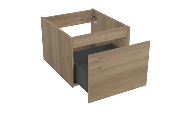 Storke Edge zwevende wastafelonderkast 45 x 52 cm ruwe eik 1 lade