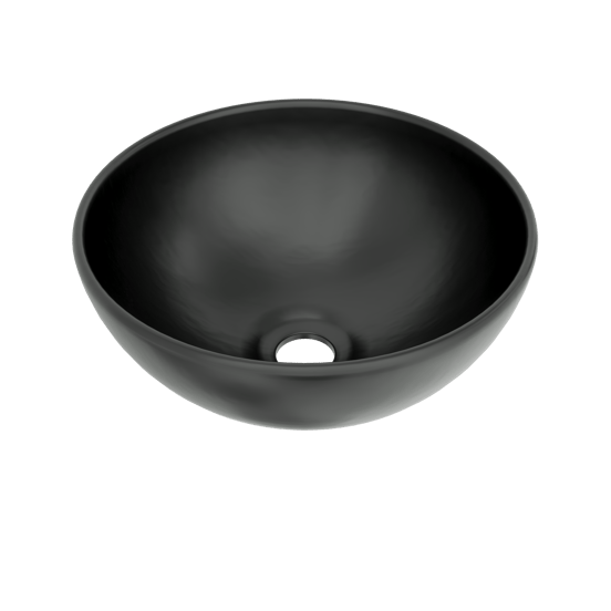 Linie Lavo vasque à poser porcelaine Noir Mat rond Ø 32 cm
