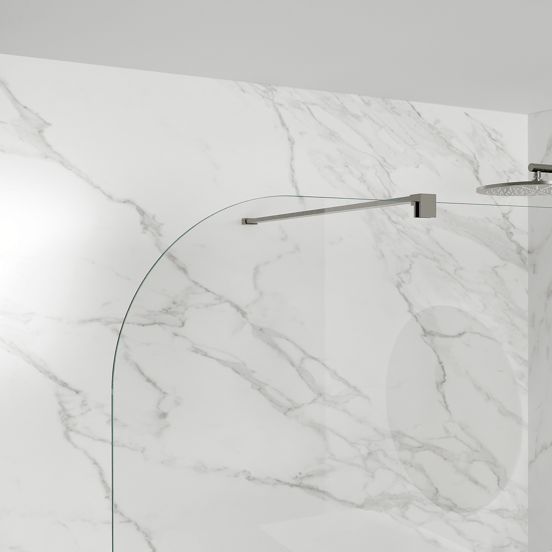 Balmani Modular douchewand Helder glas afgerond 116 x 200 cm