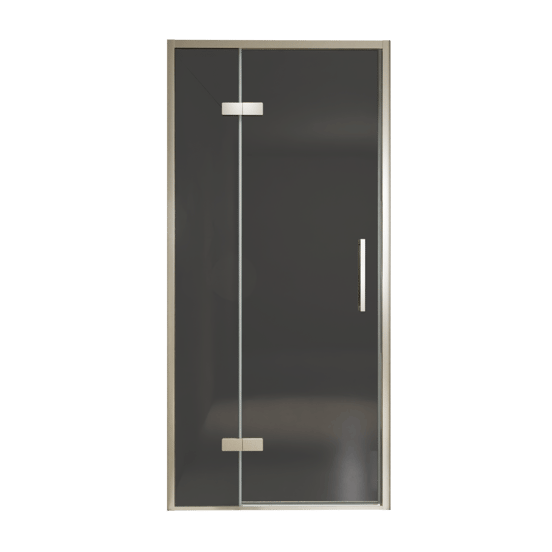 Balmani Senses Design porte pivotante à gauche 100 cm x 210 cm verre fumé, Profil Brushed CoolMetal