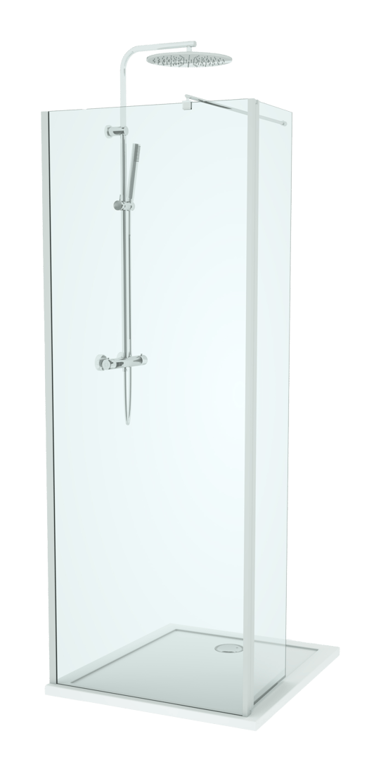 Linie Twist inloopdouche met beweegbare zijwand 80 x 200 cm helder glas glanzend chroom profiel