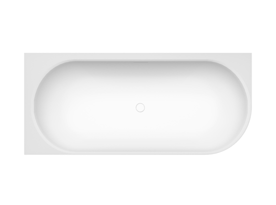 Balmani Forte baignoire d'angle gauche duo 175 x 78 cm Solid Surface blanc mat