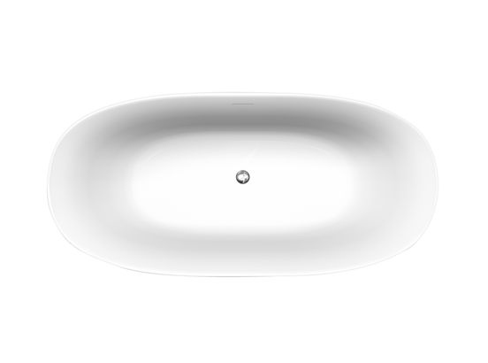 Luca Varess Marcia Ovale Freistehende Badewanne: 170 x 80 cm, Acryl, Weiß matt