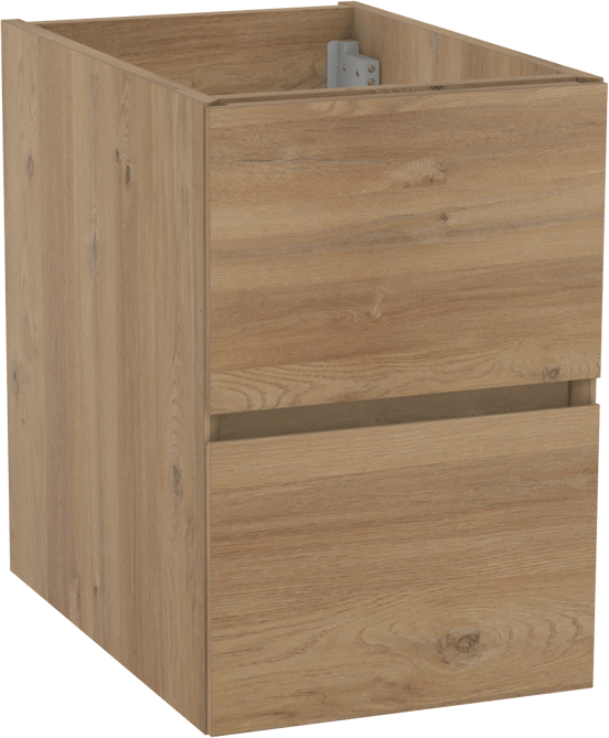 Storke Edge zwevende wastafelonderkast 35 x 52 cm ruwe eik 2 lades