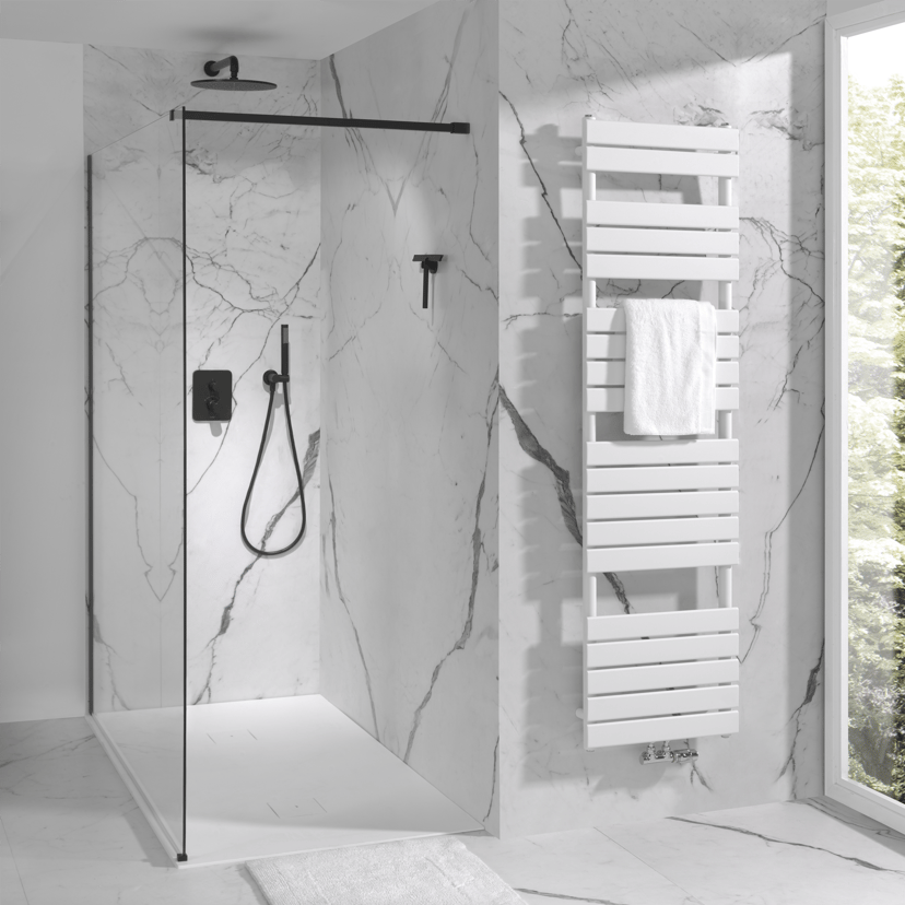 Blaufoss Round 300 tête de douche ronde avec support plafond 30 cm noir mat