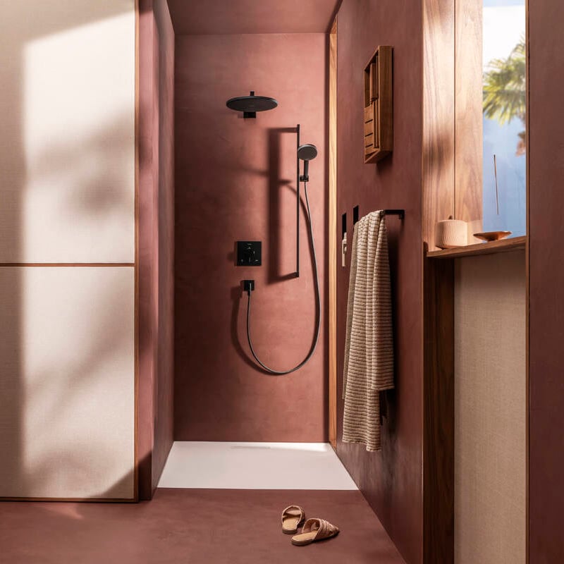 Hansgrohe Ecostat Square Thermostat-Duscharmatur: Unterputz, Schwarz matt