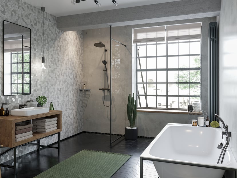 Hansgrohe Croma Select S280 opbouw regendoucheset thermostatische kraan Brushed Black Chrome
