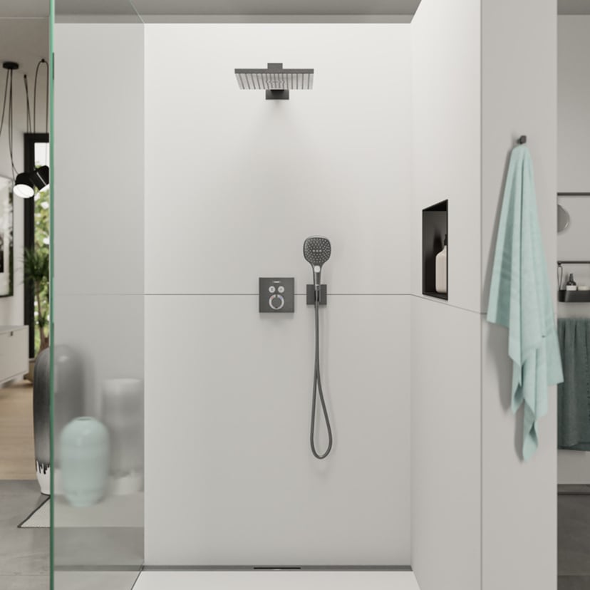 Hansgrohe Raindance E300 vierkant regendouchekop Ø30cm Brushed Black Chrome