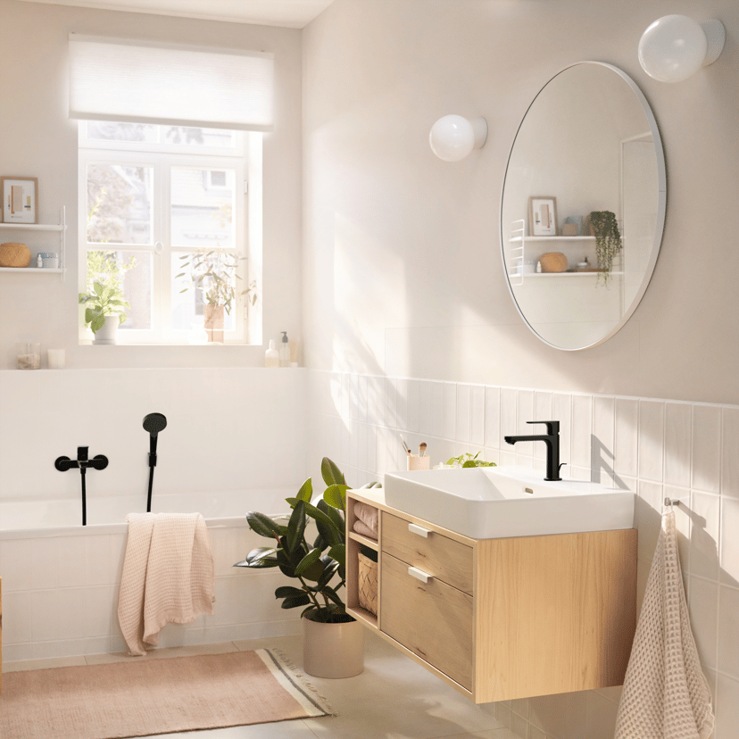 Hansgrohe Rebris 110 robinet de lavabo bas Noir Mat